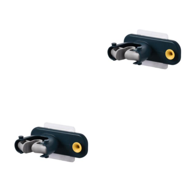 Wosthever Estante para escobas impermeable autoadhesivo de alta resistencia sin perforaciones para cocina, baño, paraguas, portaescobillas, Azul 2Conjunto