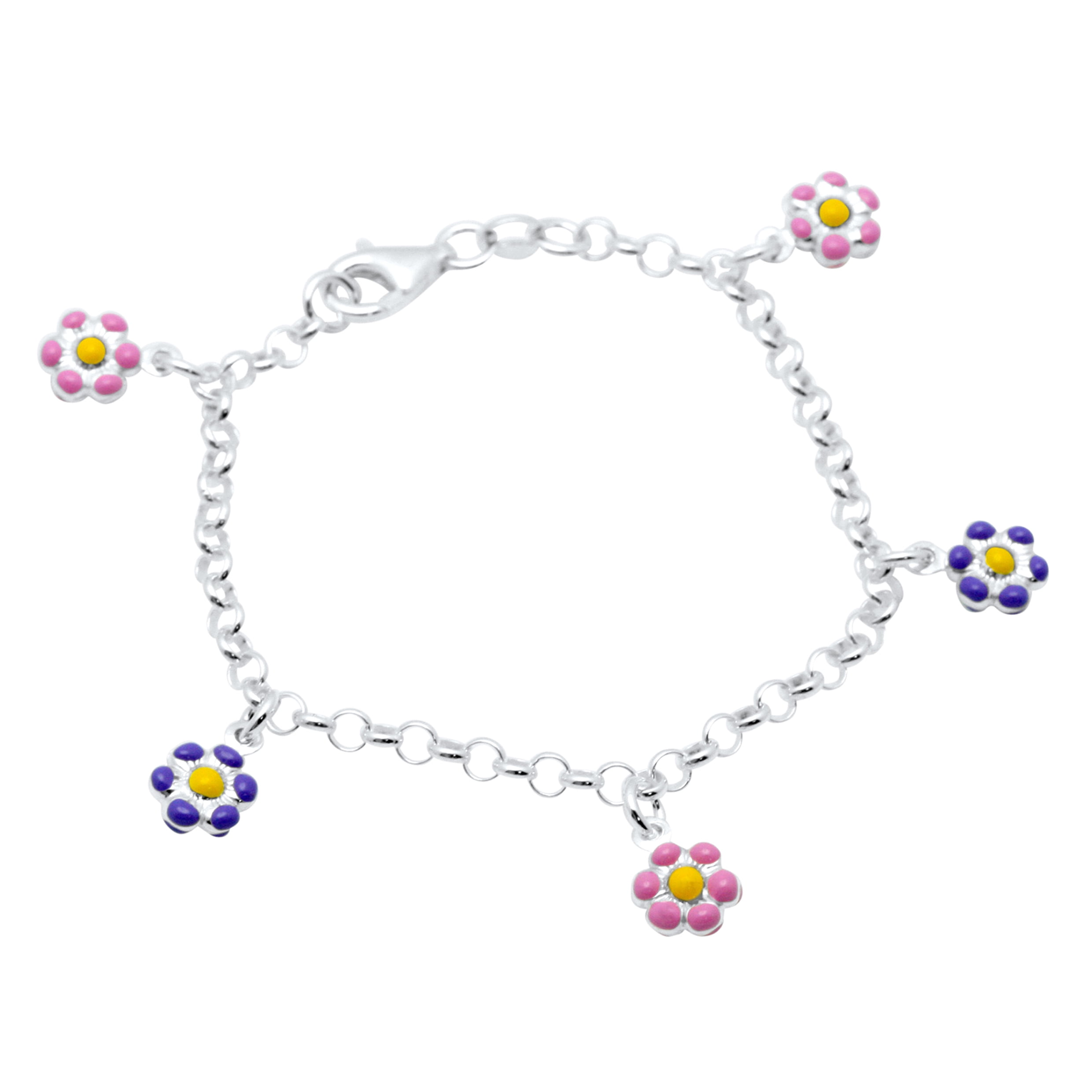 UNICORNJ Sterling Silver 925 Childrens Bracelet with Enamel Charm Italy