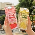 thumbnail image 2 of Summer Milk Box Shape Double Straw Outdoor Ice Cup Green 430ml, 2 of 3