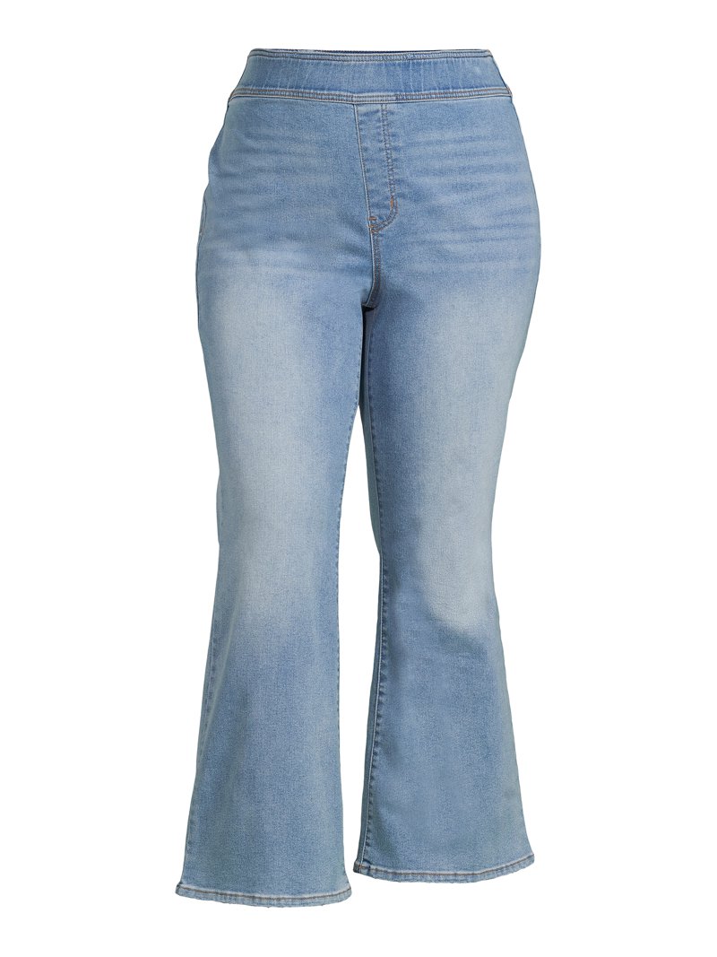 Terra Sky Women's Plus Size Pull On Flare Jeans