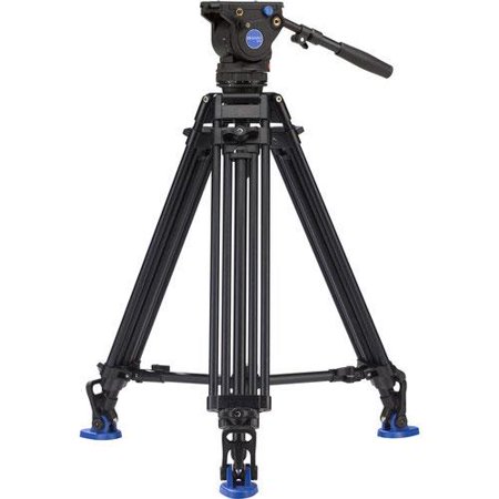 Benro BV6 PRO Tripod Kit, Includes A673T Video Tripod, BV6 Video Head, QR13 Plate, Mid-Level Spreader, Dual Spiked Feet, Removable Rubber Feet, Strap