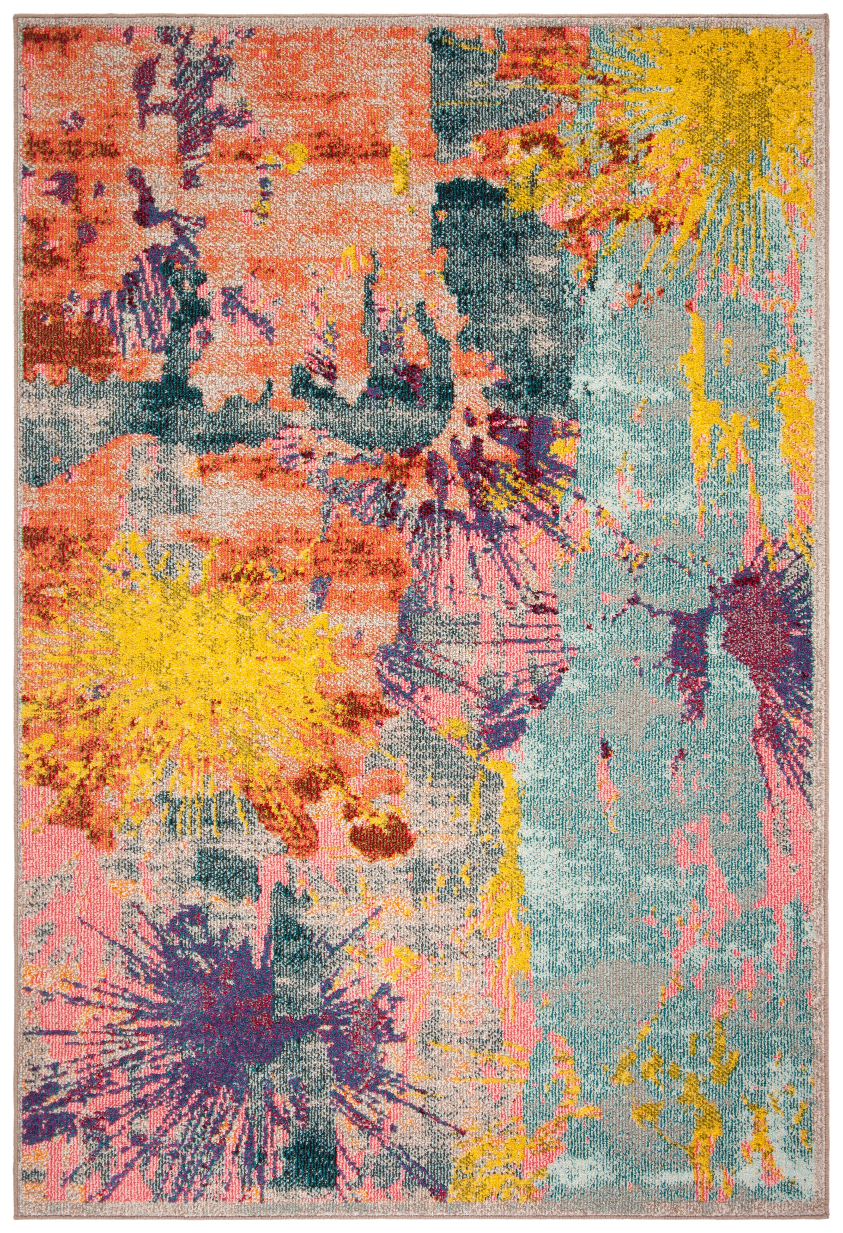 Safavieh Madison Anabelle Geometric Area Rug, Blue/Orange, 5'3" x 7'6"