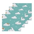 thumbnail image 2 of BZSMCE Towel Cotton Face Towel Soft Hand Towels Fashion Teal Bow Clouds Stars Pattern, 2 of 9