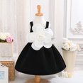 thumbnail image 4 of AINIYS Girls Turn-Down Collar Short Sleeve A-Line Dress With Hidden Back Zipper Flowy Skirt For Party And Tea Party Black 100, 4 of 9