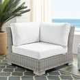 thumbnail image 3 of Modway Conway Sunbrella® Outdoor Patio Wicker Rattan Corner Chair in Light Gray White, 3 of 10