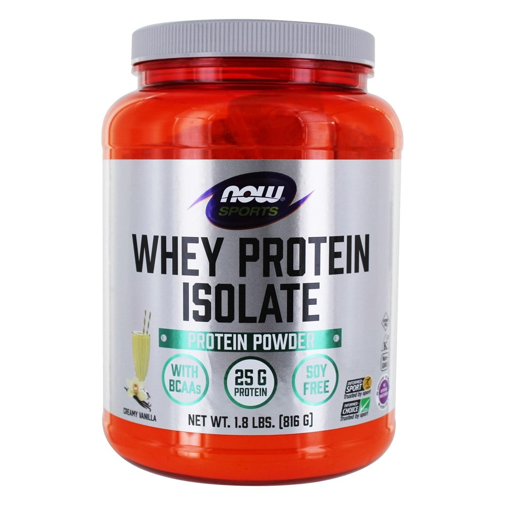 NOW Foods NOW Sports Whey Protein Isolate Powder Creamy Vanilla 1.8