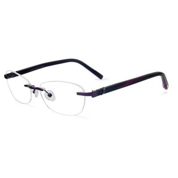 Jones New York Unisex Rimless Rectangle Purple Metal Eyewear Frame. J479. 52mm