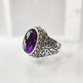 thumbnail image 3 of Amethyst Mans Ring, Natural Amethyst, February Birth, Silver Jewelry, 925 Silver Ring, Birthday Gift, Heavy Mens Ring, Arabic Design, Ottoman Style Ring, Christmas, Turkey Mens Signet Ring, 3 of 8