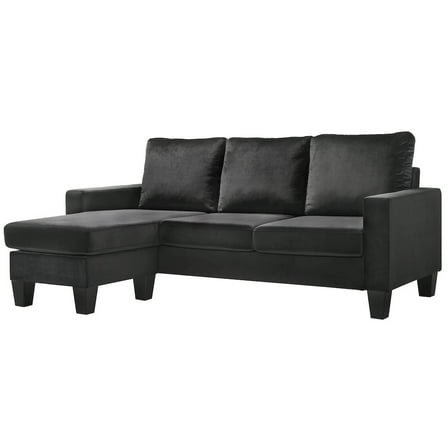 Glory Furniture Jessica Sofa Chaise in Black Color