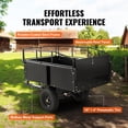 thumbnail image 6 of KFFKFF Garden Utility Trailer, 15 Cu.ft & 750 lbs Capacity, Heavy Duty Steel Dump Cart with Detachable Sides for Lawn Mower, Tractor, 6 of 9