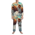 thumbnail image 3 of Naloa Cloud Guinea Pig Men’s Pajamas Set - Long Sleeve Button Down Sleep Shirt and Pajama Bottoms Sleepwear Set-X-Large, 3 of 7