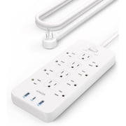 Anker Power Strip with 3 USB Ports, Surge Protector (2100J-5ft), 12 Outlets with 2 USB-A Ports and 1 USB-C Port,Flat Plug, Compatible with iPhone 16/16 Pro/16 Pro Max, for Home,Office, TUV Listed