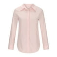 thumbnail image 5 of Patlollav New Womens Washed Cotton and Linen Shirts Long Sleeve Dress Shirts Wrinkle Free Collared Work Office Solid Blouses Corset Tops, 5 of 6