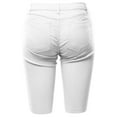 thumbnail image 3 of A2Y Women's Mid Rise Cutoff Fray Hem Bermuda Shorts White S, 3 of 5