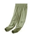 thumbnail image 4 of HOMADLES Cargo Pants for Boys Elastic Waist Lightweight Hiking Pants for Sports Outdoor Drawstring, Jogger Pants Green 11-12T, 4 of 7