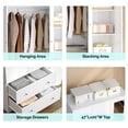 thumbnail image 4 of Ktaxon 3 Door Wardrobe Armoire Closet with Mirror Hanging Rod, Large Capacity Storage Closet for Bedroom, Modern Drawer & Shelf Elegant White Finish Closet, 4 of 10