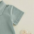 thumbnail image 6 of CAUYDY Toddler Baby Boys Summer Outfit Waffle Button Down Collared Short Sleeve Polo T-Shirt Solid Waffle Tops Clothes(L101-Green,6-12 M), 6 of 8