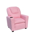 thumbnail image 2 of Kids PU Leather Recliner Chair with Cupholder, Comfy Toddlers Upholstered Armchair with Headrest and Footrest, Modern Accent Leisure Single Sofa Couch Chair for Boys & Girls, Pink, 2 of 5