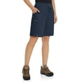 thumbnail image 2 of BALEAF Women's Long Shorts 9" Quick Dry Hiking Bermuda Cargo for curvy Lightweight knee Length Shorts Pockets Navy Blue L, 2 of 7