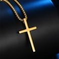 thumbnail image 4 of smooth-simple-titanium-cross-pendant-male-and-female-personality-necklace, 4 of 5