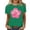 Green, variant on LUOGENLI Female T-shirts for Womens Womens Fashion Casual Printing Shirts Round Neck Short Sleeve Tee Tops Tunic Blouse Womens T-shirts Graphic Tees xxl Tall Summer Clothes M