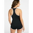 thumbnail image 5 of Time and Tru Women's and Women's Plus Size Zip Front Tank Romper Swimsuit, Sizes XS-3X, 5 of 5