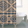 thumbnail image 4 of Blue Geometric Diamond Triangle Pattern Shower Curtain 36"x72" ,Bathroom Decorative Shower Curtains Set with 12 Hooks,Modern Waterproof Washable Shower Curtain, 4 of 6