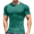 thumbnail image 2 of Antinious Men Solid Short Sleeve Crewneck Summer Breathable Fitness Workout Tops, 2 of 5