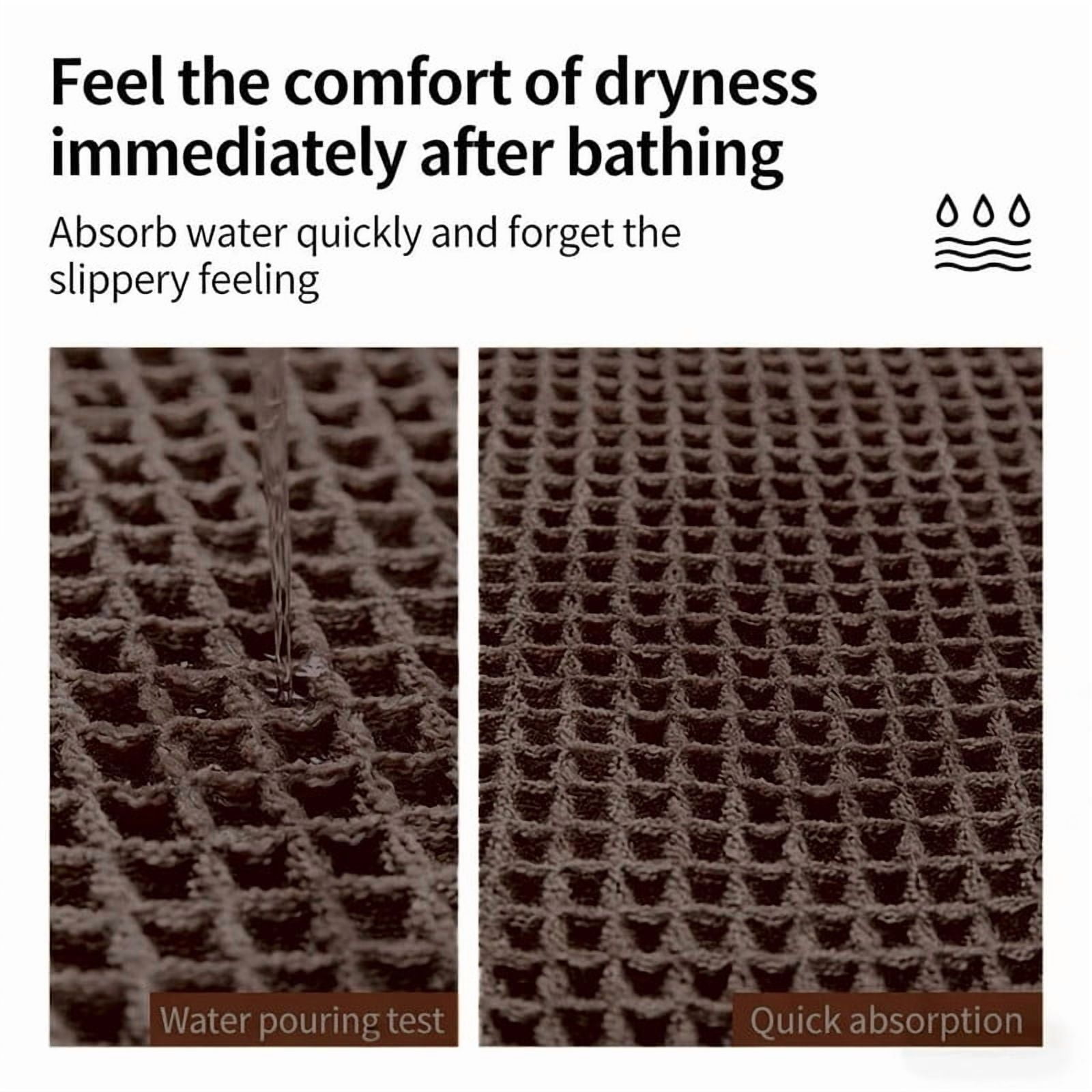 Muddy Rug, Boho Bathroom Decor Rug with Tassels: Waffle Weave Bath Mat, Ultra-Soft, Non-Slip, Super Absorbent & Quick Dry for Bathroom Floor, Machine Washable, 17"x24", Coffee Brown