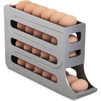 Egg Dispenser for Refrigerator, 4 Tiers Egg Holder for Fridge, Egg Holder for Fridge, Egg Organizer for Refrigerator, Egg Storage for Refrigerator, Egg Holder for Refrigerator (White Gray)