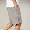 thumbnail image 2 of PEASKJP Homme Coupe Régulière Coton Court Coupe Décontractée Casual Multi-Poche, Gris XXXXL, 2 of 3