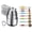 Colored, variant on Minteem 15-Piece Stainless Steel Measuring Cups and Spoons Set, Black Spoon Handles for Measuring Dry or Liquid Ingredients