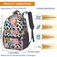 thumbnail image 3 of Pioneer Flower Floral Print Pattern 17" School Backpacks for Teens,Waterproof Oxford Fabric,S-Shape Padded Straps for School,Travel,Hiking,Camping, 3 of 5