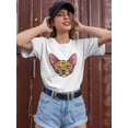 thumbnail image 2 of Cute Colorful Sphynx Cat Head T-Shirt Women -Image by Shutterstock, Female Small, 2 of 4
