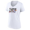 thumbnail image 2 of Women's White Texas Rangers Love Wins V-Neck T-Shirt, 2 of 3