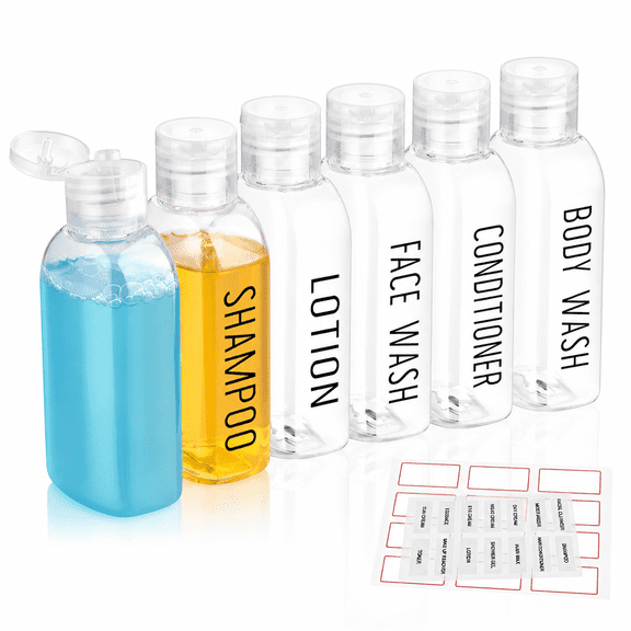 Florvian Travel Bottles for Toiletries 6 Pcs 3.4Oz/100Ml Travel Size Containers Plastic Lotion Bottles Tsa Approved Leak Proof Squeeze Bottles with Flip Cap for Toiletries,Shampoo & Lotion