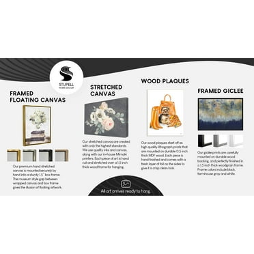 Stupell Industries Blossoming Trees Birds Perched Country Farm Fence Painting Jet Black Floating Framed Canvas Print Wall Art, Design by Pam Britton