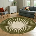 thumbnail image 1 of LaModaHome Rounded Rug Handmade Vaserely Moss Non-Slip Rug Washable Mat Child Stain Resistant Living Room Kitchen Carpet 3X3ft(90X90cm), 1 of 4