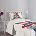 thumbnail image 5 of Ambesonne 4th of July Quilted Bedspread Set 2 Pcs, Uncle Sam Hat, Twin Size, Multicolor, 5 of 6