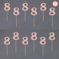 thumbnail image 4 of Topper para cupcakes Gexolenu 24 piezas, glitter rose gold, número 8, 4 of 4