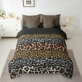 thumbnail image 2 of Manfei Leopard Cheetah Print Twin Bedding Sets 7-Piece, Modern Fashion Bedding Comforter Set, Teens Kids Adult Reversible Sheet Sets, Microfiber Bedroom Decor, 2 of 7