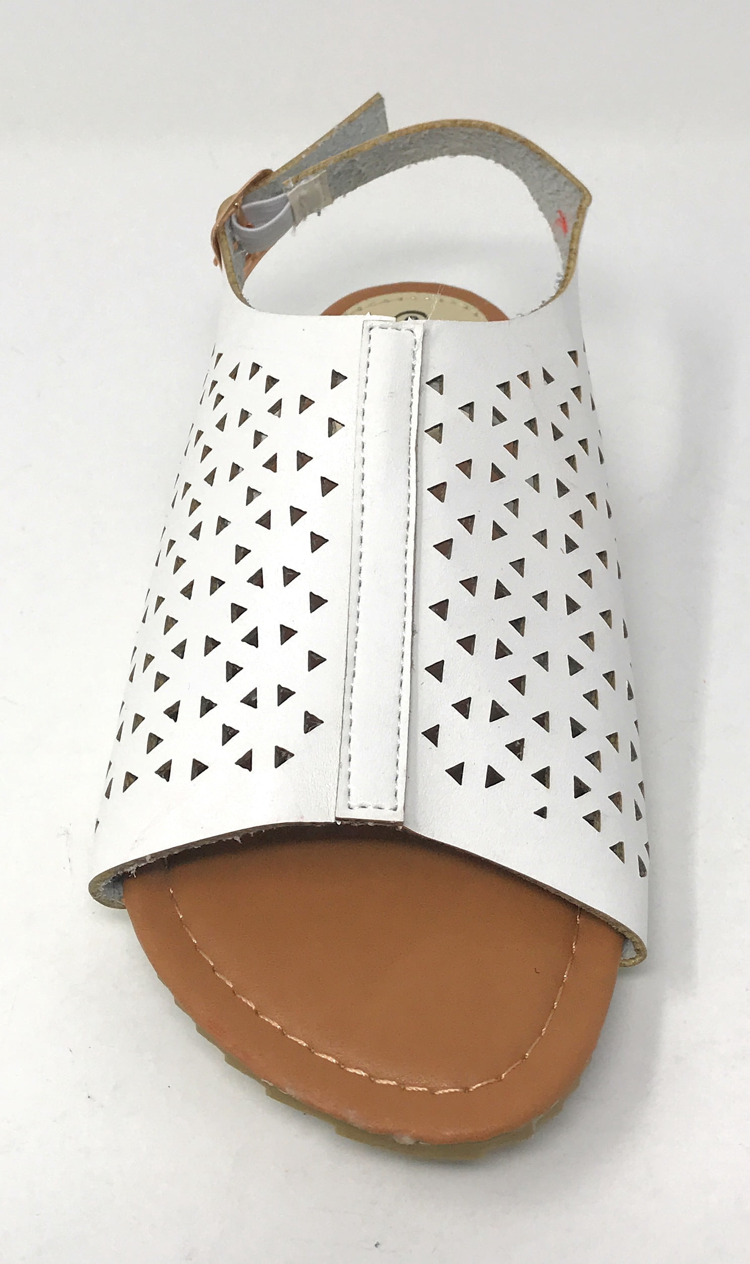 Victoria K Women's Triangle Pattern Laser Cutout Sandals