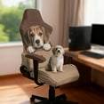 thumbnail image 3 of Xoenoiee Beagle Dog Paw Print Gaming Chair Cover, Removable Office Chair Cover with Zipper, Stretch Anti-dust Universal Washable High Back Computer Seat Protector for Pets, 3 of 7