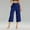 Blue, variant on Womens Casual Wide Yoga Leg Capris High Waist Exercise Capris Pants Wide Soft Pajama Pockets Sweatpants Women's Casual Pants Elastic Bottom Long Pants for Women Womens Pants Casual Work Poly Women's
