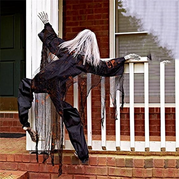 Halloween Decor Halloween Escalada Porta Janela Rosto Bruxa Prisioneiro Fantasma Black