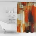 thumbnail image 2 of Burnt Orange Brown Shower Curtain Lightweight Abstract Orange Shower Curtains with Hooks Burnt Orange Brown Oil Painting Ombre Waterproof Bath Curtain for Bathroom,Bathtub Decor 72 X 72 Inch, 2 of 6