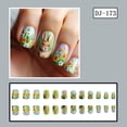 thumbnail image 6 of FSTDelivery Nail Stuff for Beginners, Spring Daisies Flower Blue Green Sfumato Fake Nails 24 Pcs, DIY Nails at Home, Nail Supplies, Christmas Birthday Gifts for Women, 6 of 6