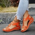 thumbnail image 6 of Bkhluea Women Elastic Slingback Wedge Sandals Geometric Metal Buckle Shoes Comfortable For Casual Travel Daily Walking, 6 of 7