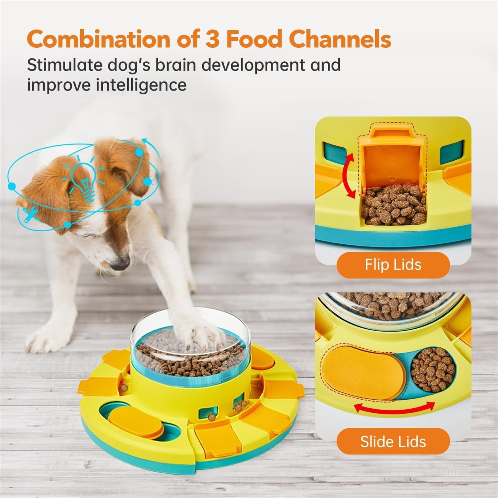 NexTone Dog Puzzle Toy 2 Levels, Slow Feeder, Pup Food Treat Feeding Dispenser for IQ Training and Entertainment for All Breeds 4.2 Inch Height