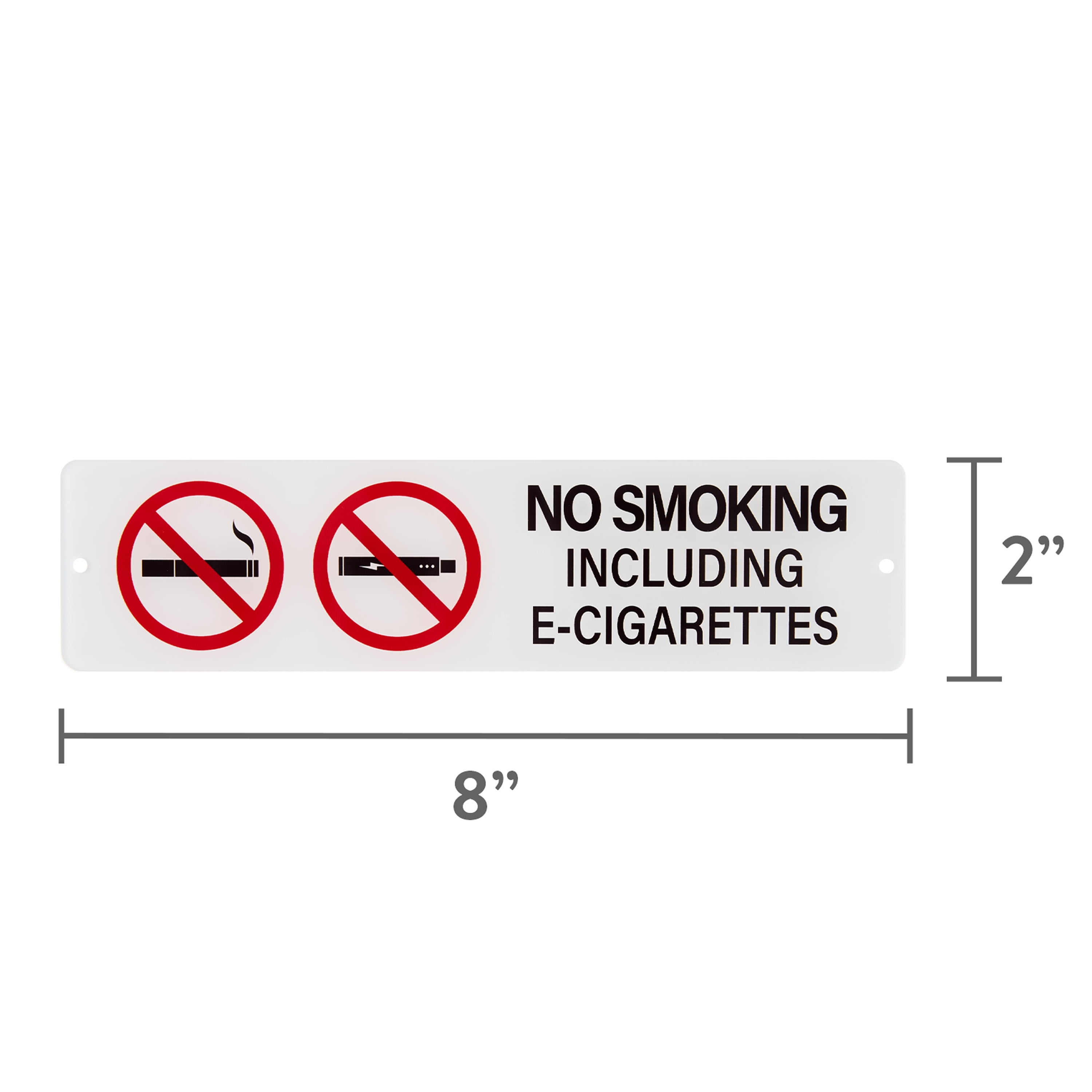 (2 pack) Pen+Gear NO SMOKING Sign,2×8 inches, Made of Acrylic, Suitatble for Public PLace